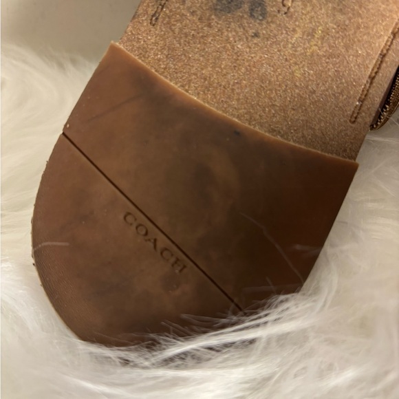 Coach Brown & Tan Mules with Signature Pattern - Picture 7 of 7
